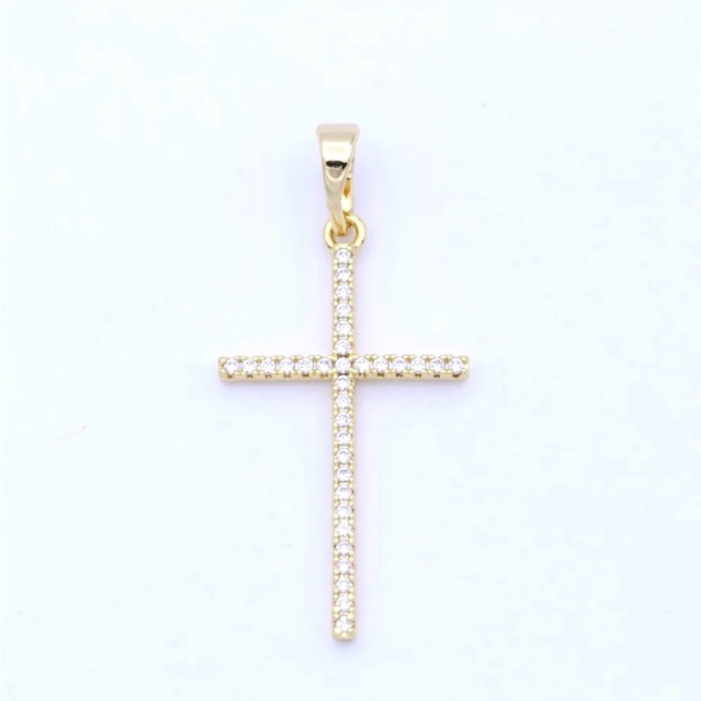 14K Gold Filled CZ Cross Pendant